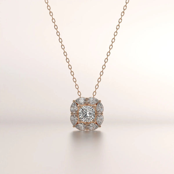 pendant cushion diamond rose gold unknown front