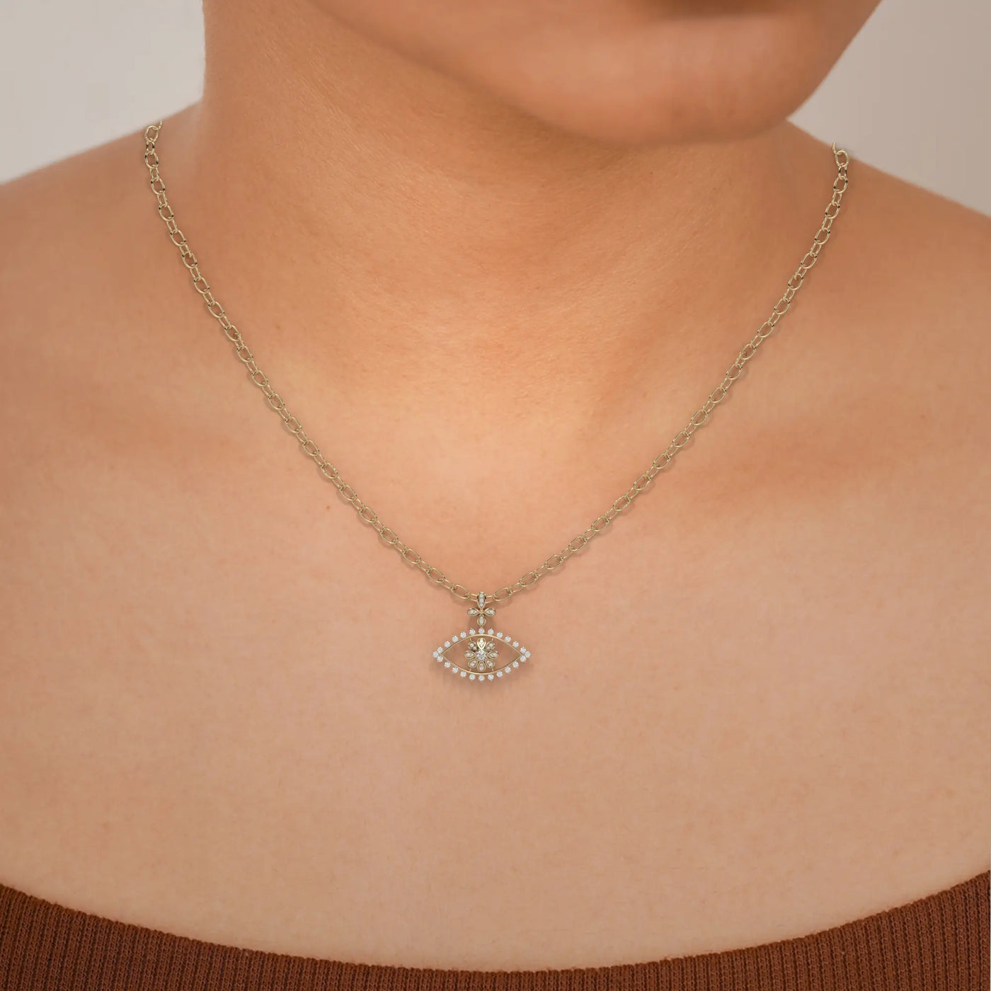 pendant diamond diamond gold 18k front