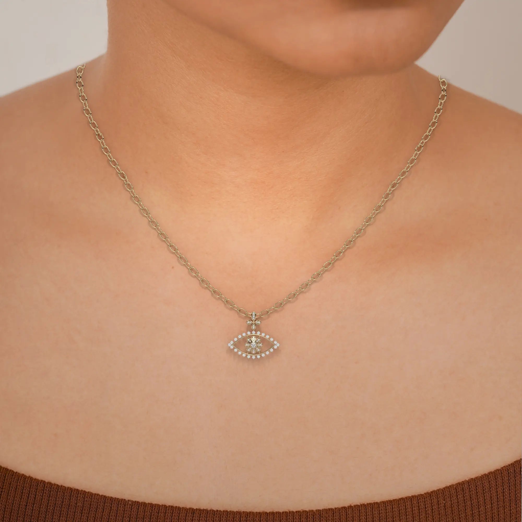 pendant diamond diamond gold 18k front