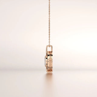 pendant diamond diamond rose gold 18k side profile