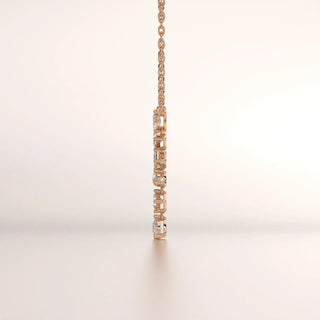 pendant diamond diamond rose gold 18k side profile