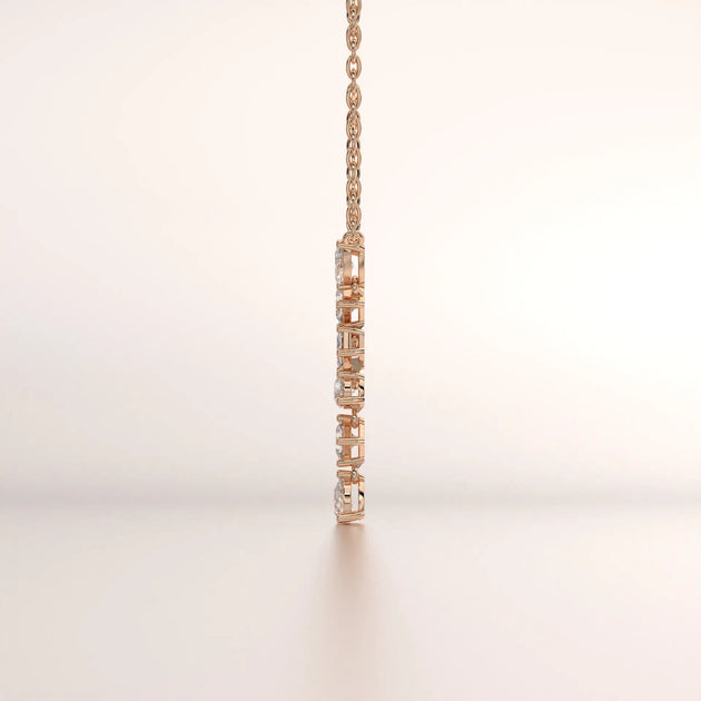 pendant diamond diamond rose gold 18k side profile