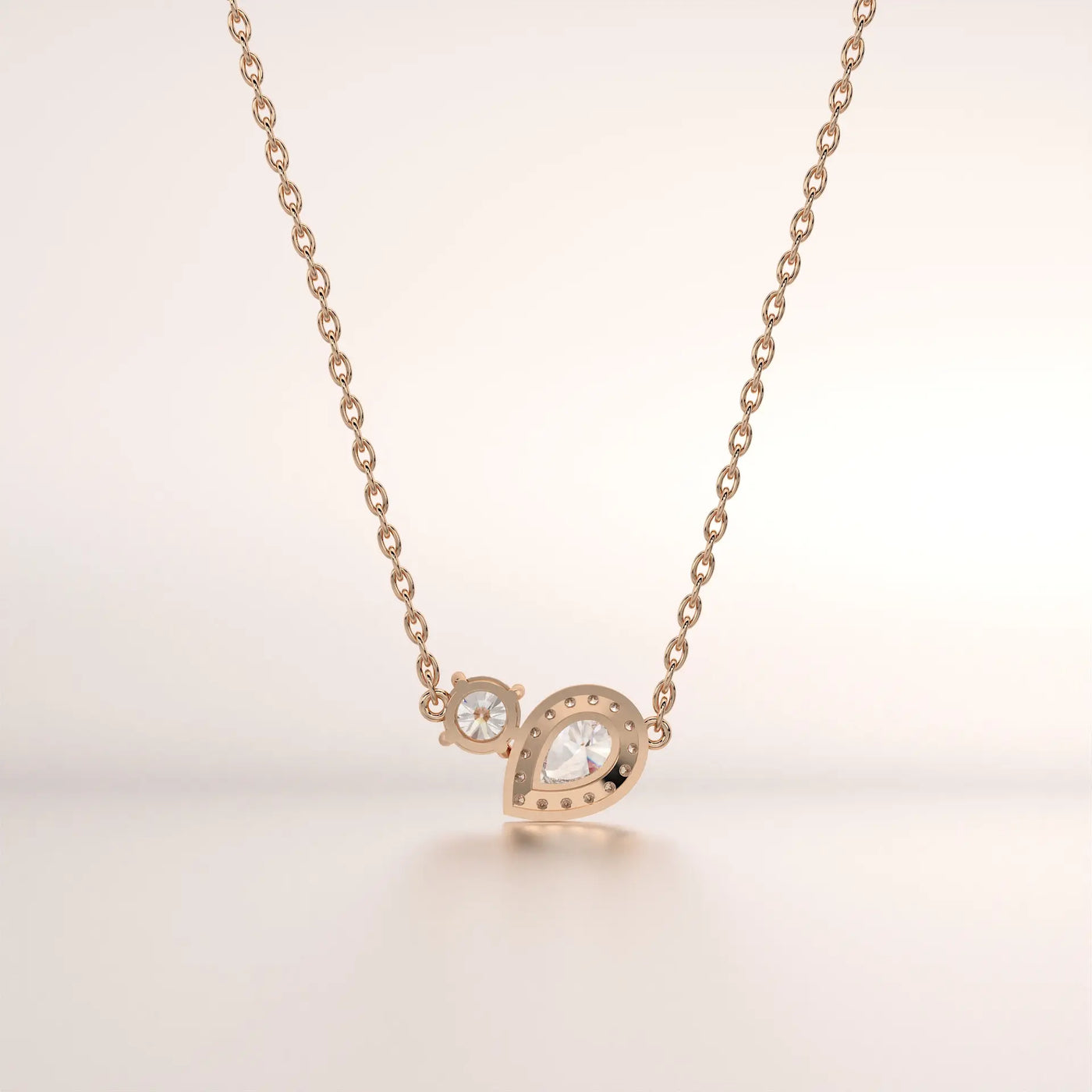 pendant diamond rose gold 14k front