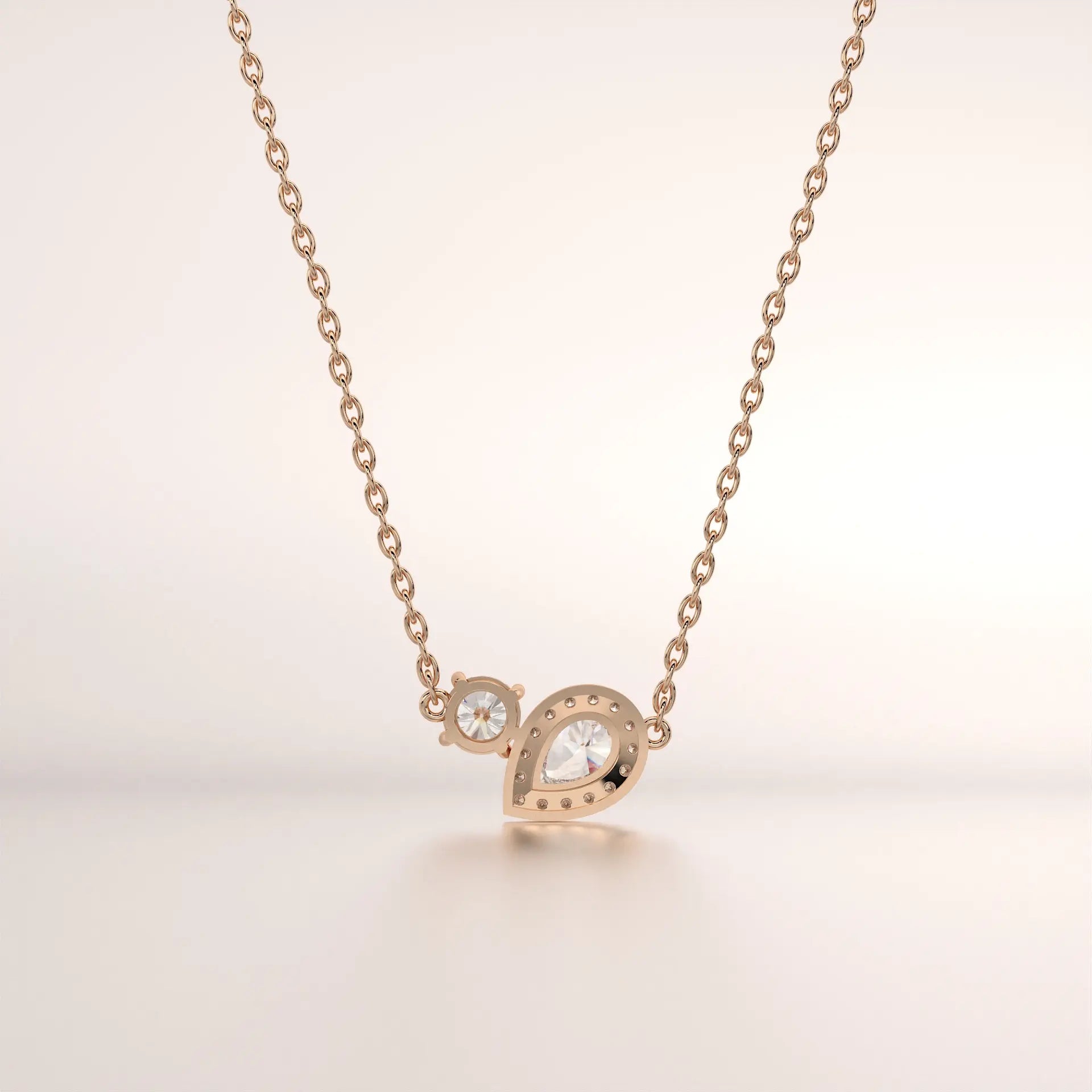 pendant diamond rose gold 14k front