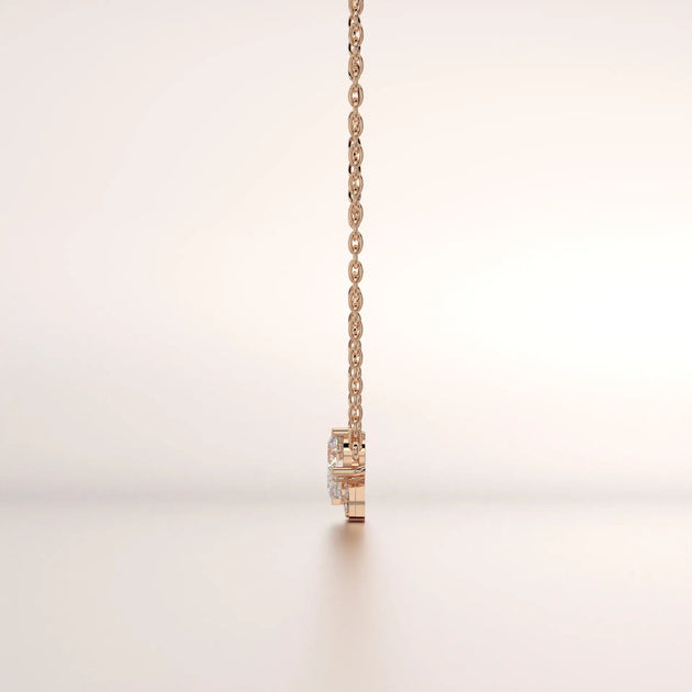 pendant diamond rose gold 14k side