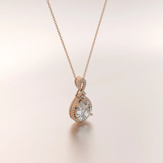 pendant diamond rose gold 18k front