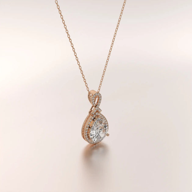 pendant diamond rose gold 18k front