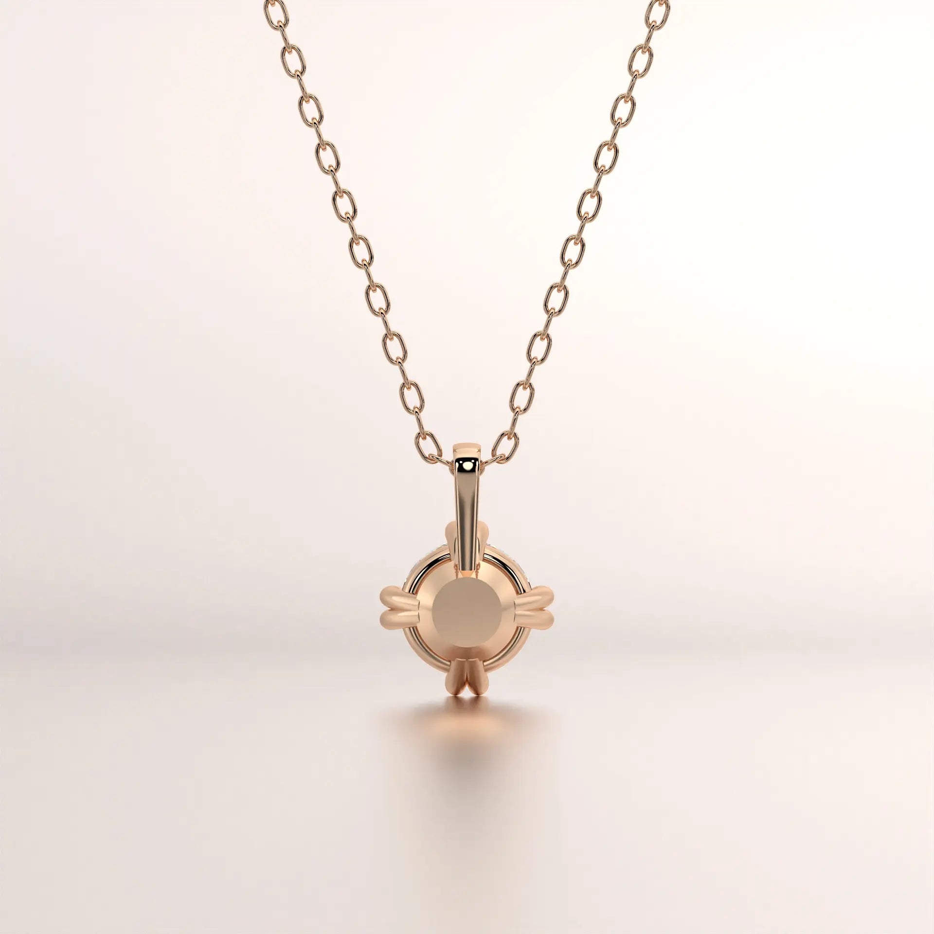 pendant diamond rose gold 18k front