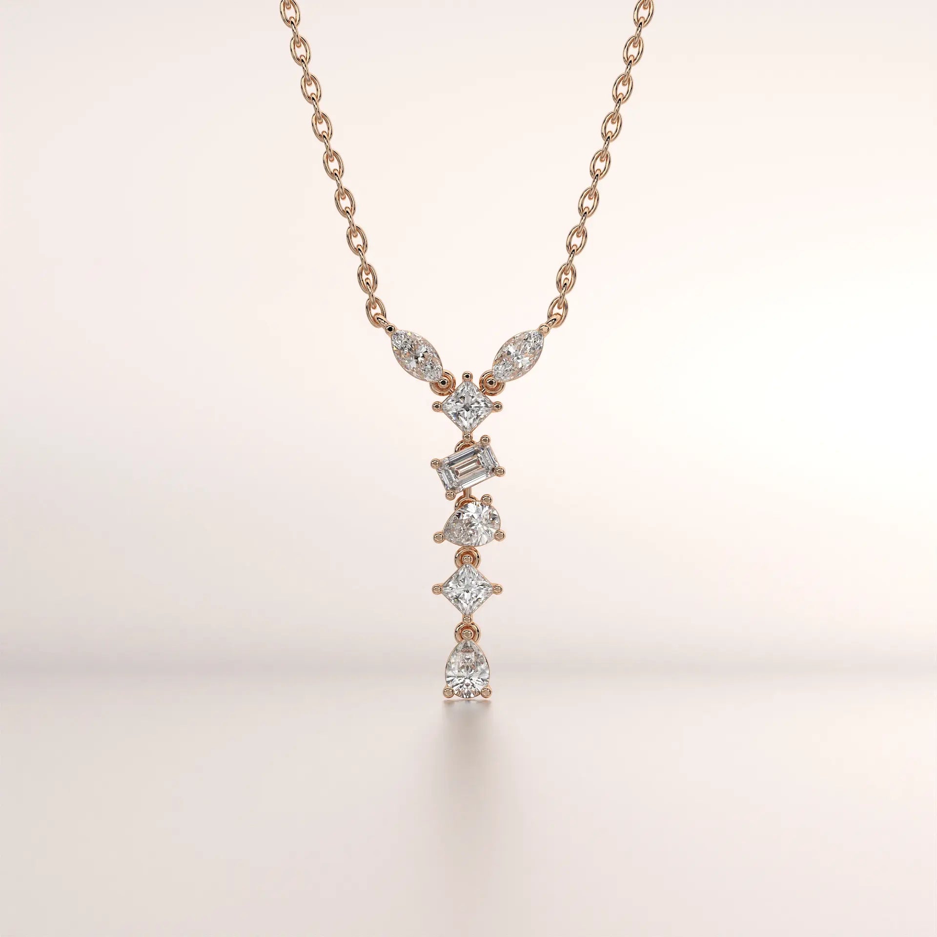 pendant diamond rose gold 18k front