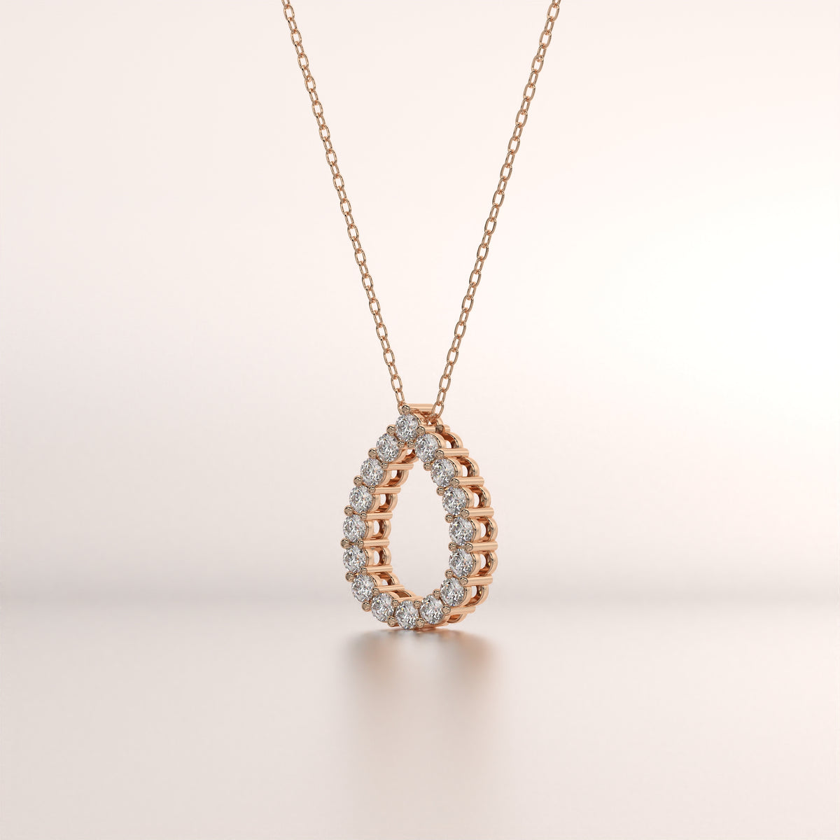pendant diamond rose gold 18k front
