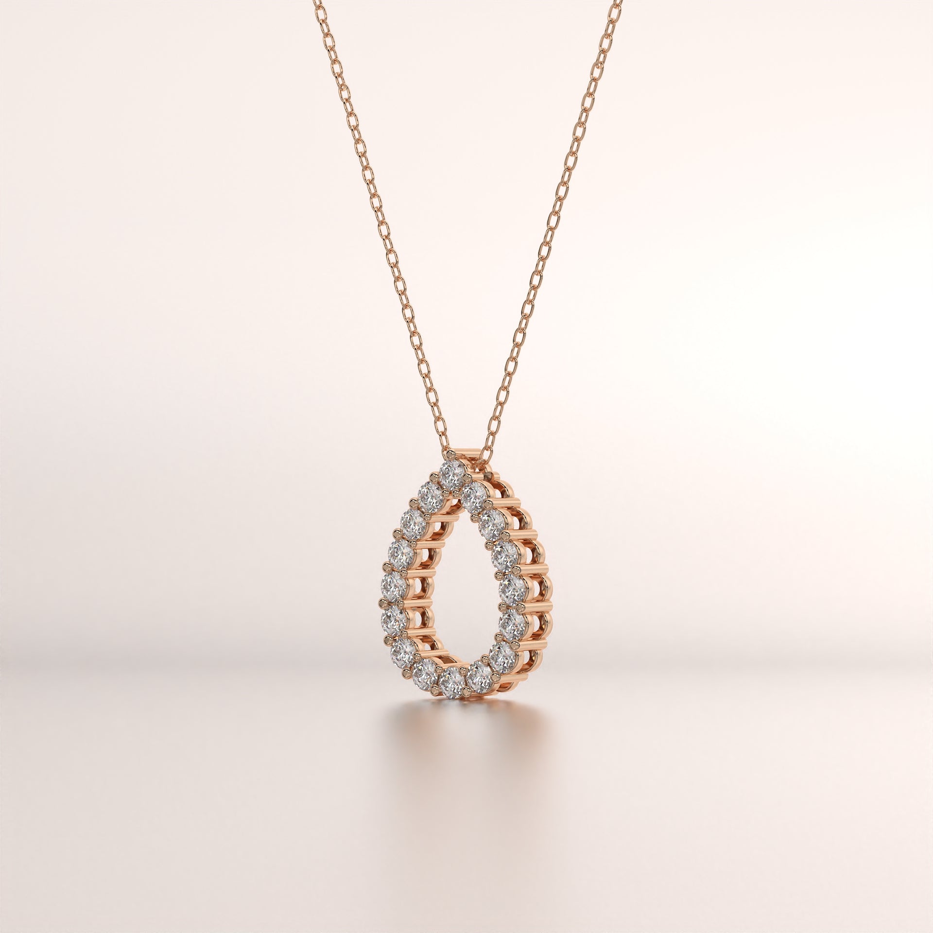 pendant diamond rose gold 18k front