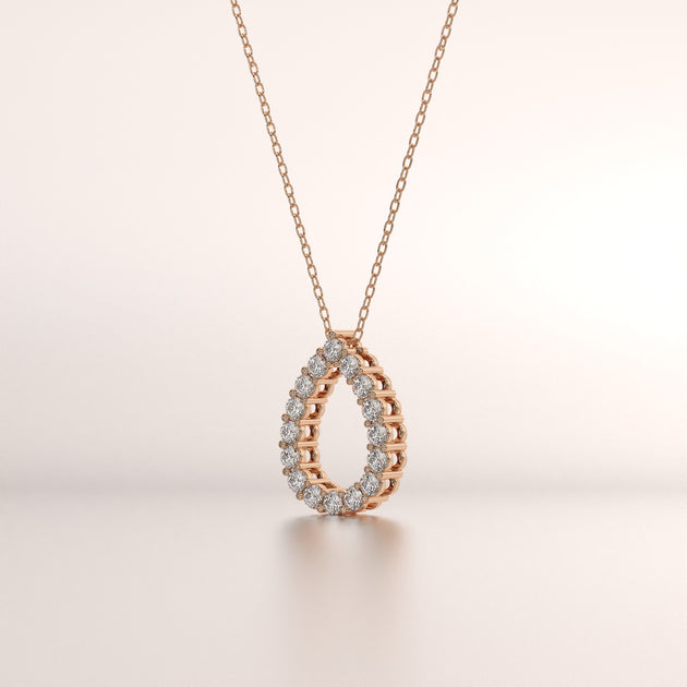 pendant diamond rose gold 18k front