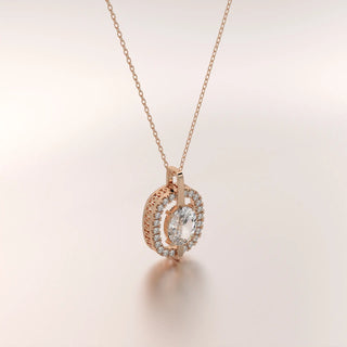 pendant diamond rose gold 18k front