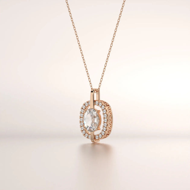 pendant diamond rose gold 18k front