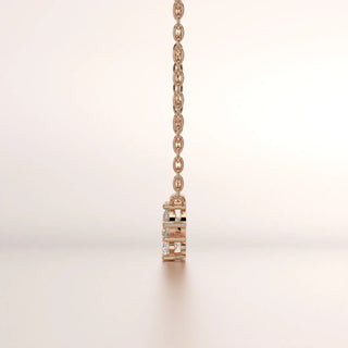 pendant diamond rose gold 18k side profile