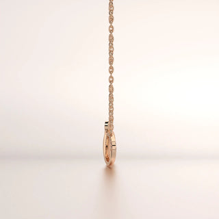 pendant diamond rose gold 18k side profile