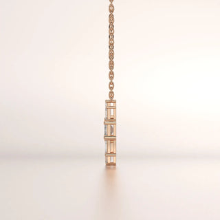 pendant diamond rose gold 18k side profile