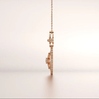 pendant diamond rose gold 18k side