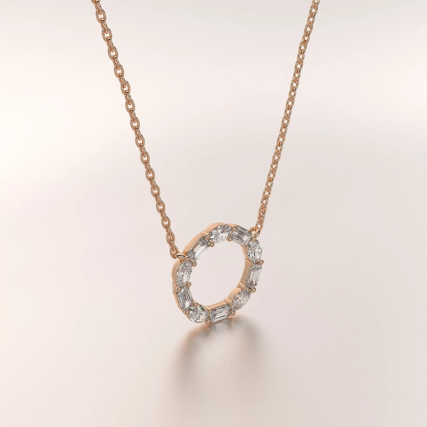 pendant diamond rose gold base classic