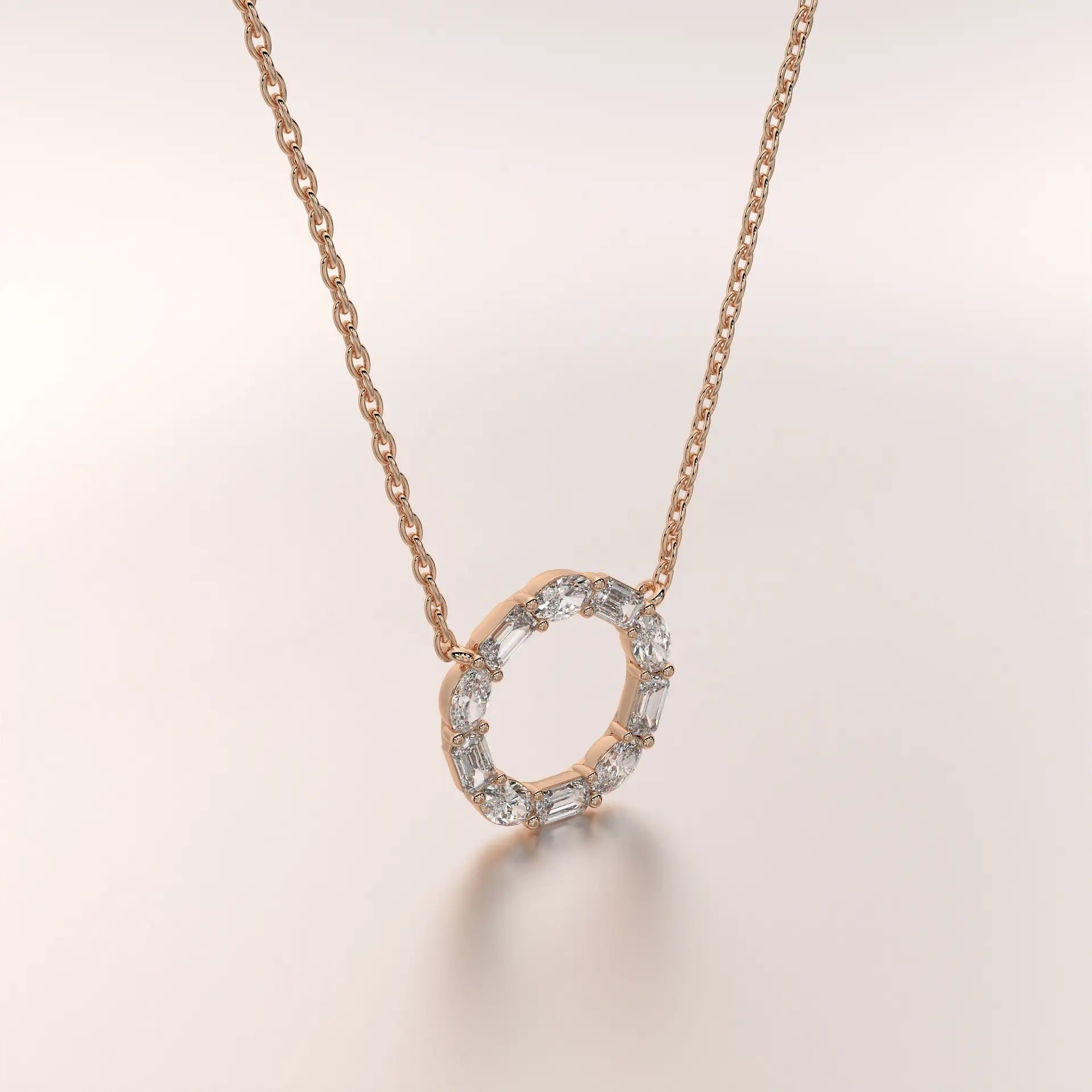 pendant diamond rose gold base classic