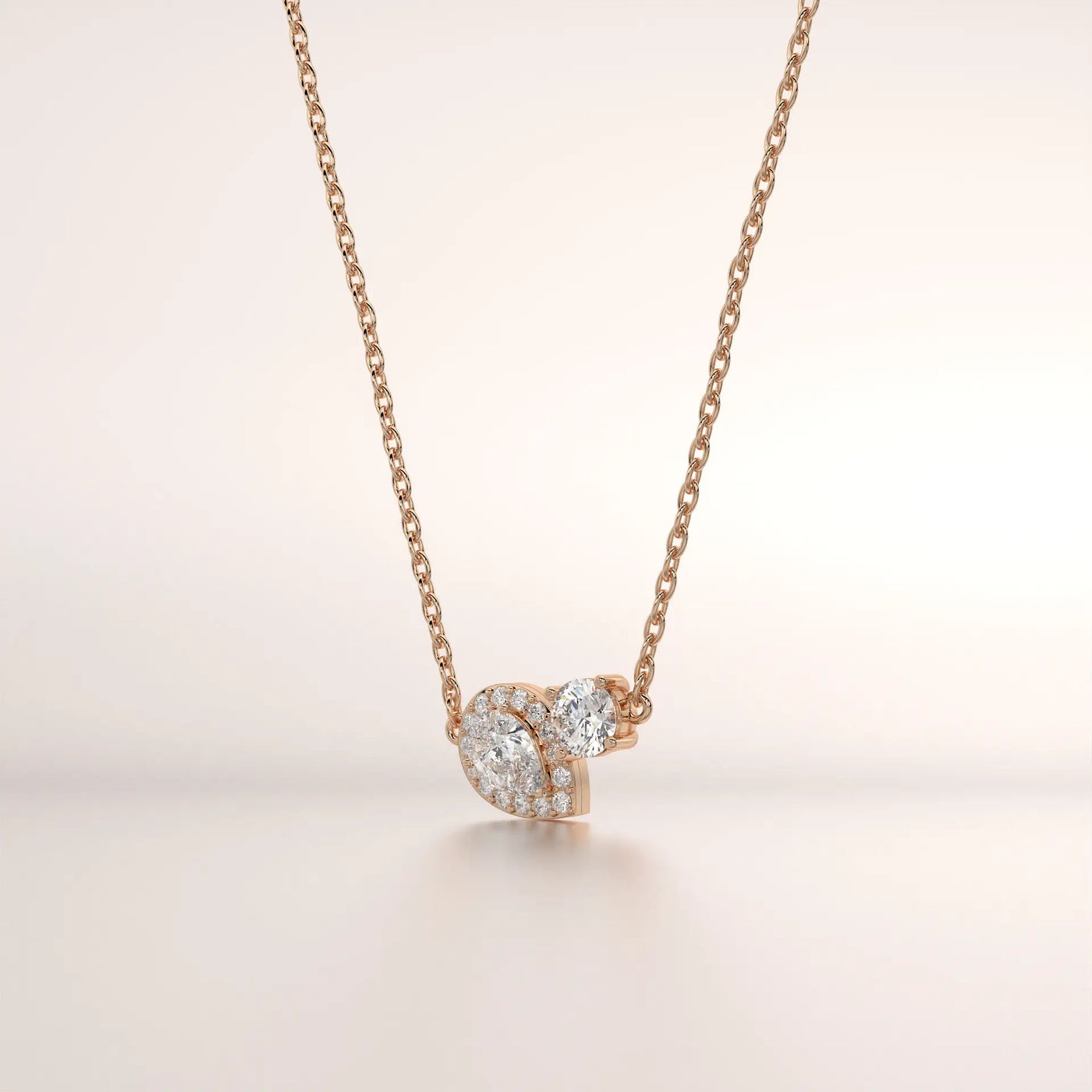 pendant diamond rose gold base front