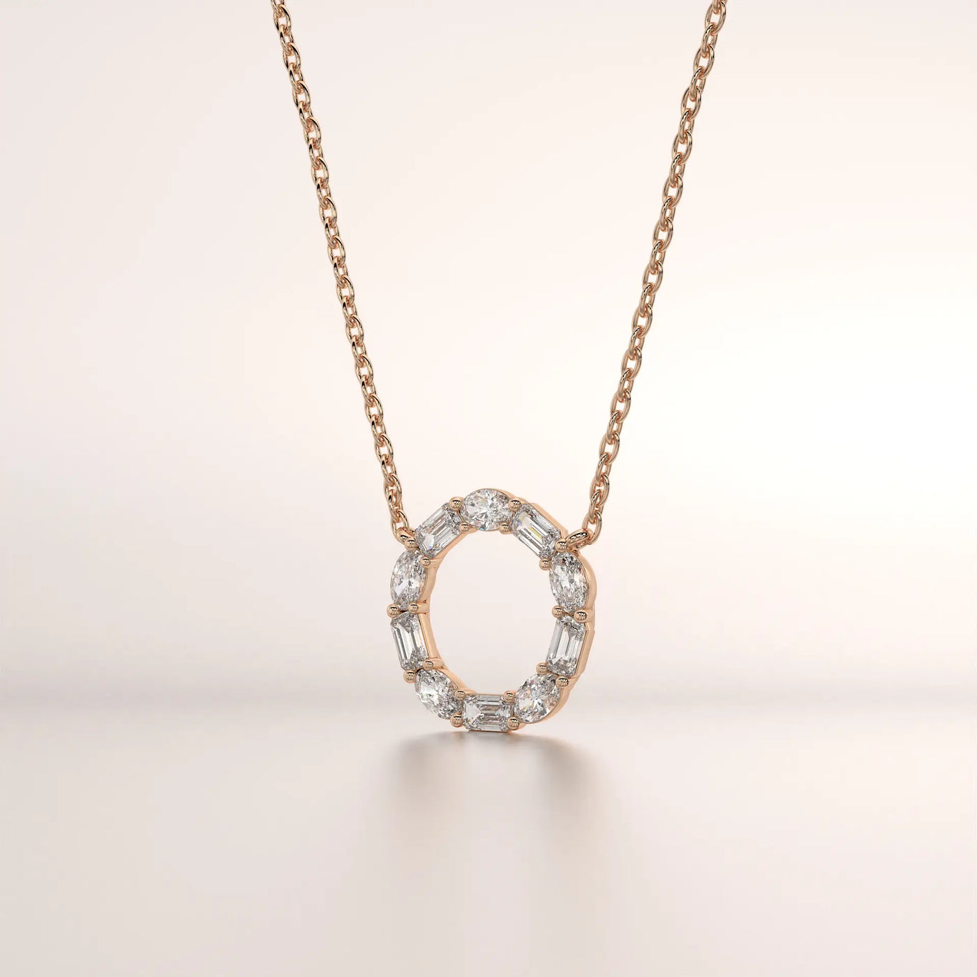 pendant diamond rose gold base front