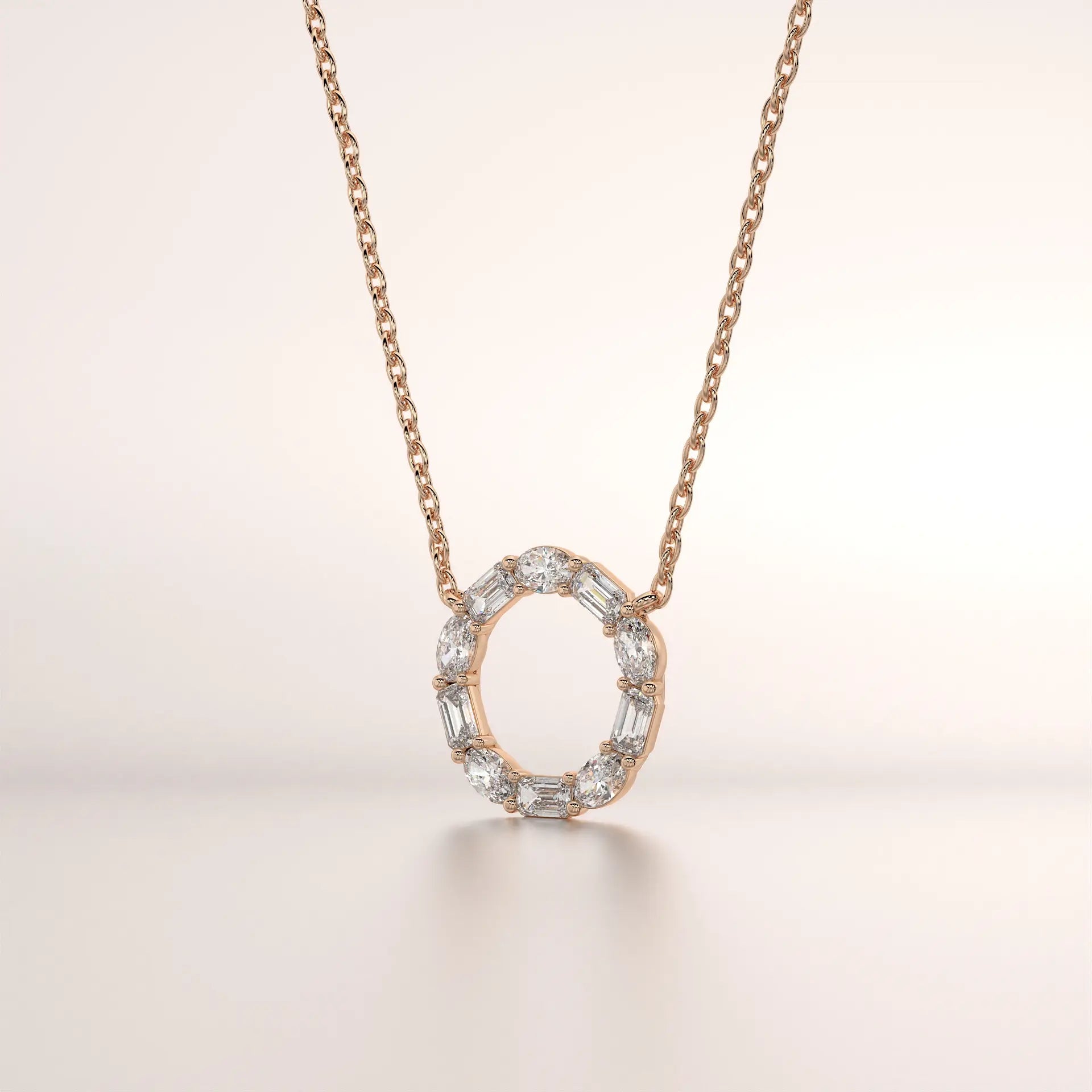 pendant diamond rose gold base front
