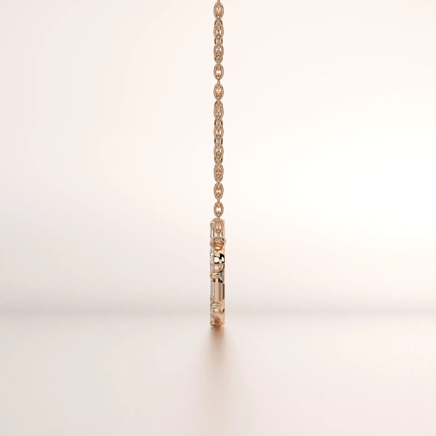 pendant diamond rose gold base side