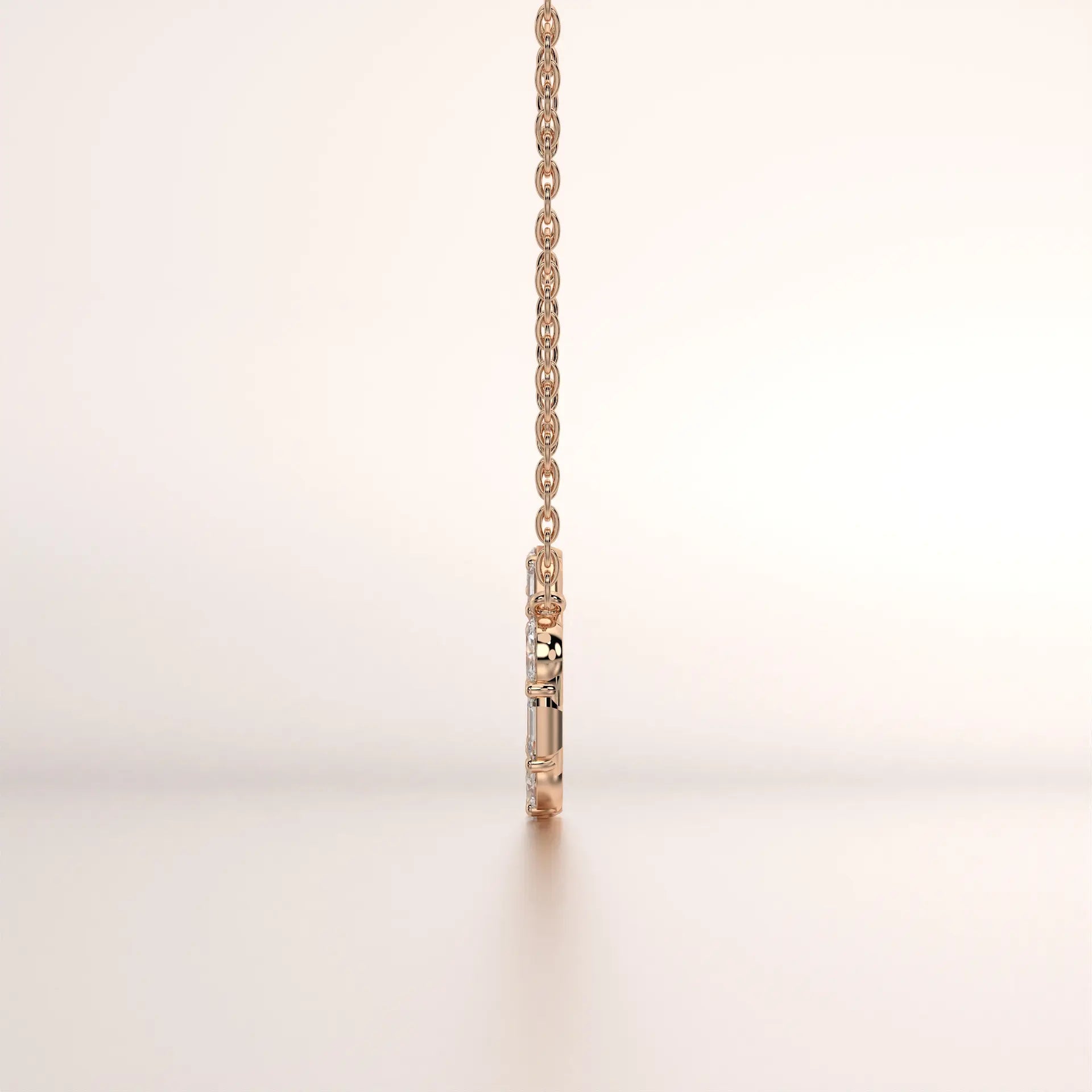 pendant diamond rose gold base side