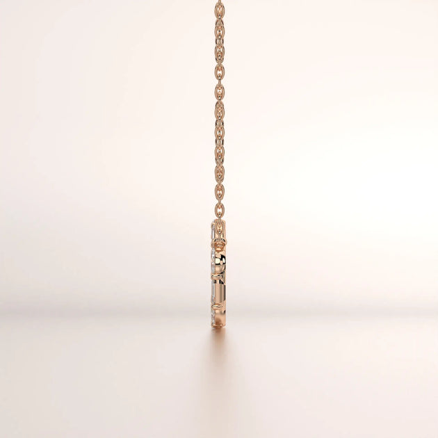 pendant diamond rose gold base side