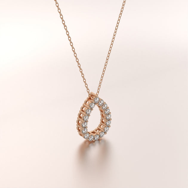 pendant drop diamond rose gold base front