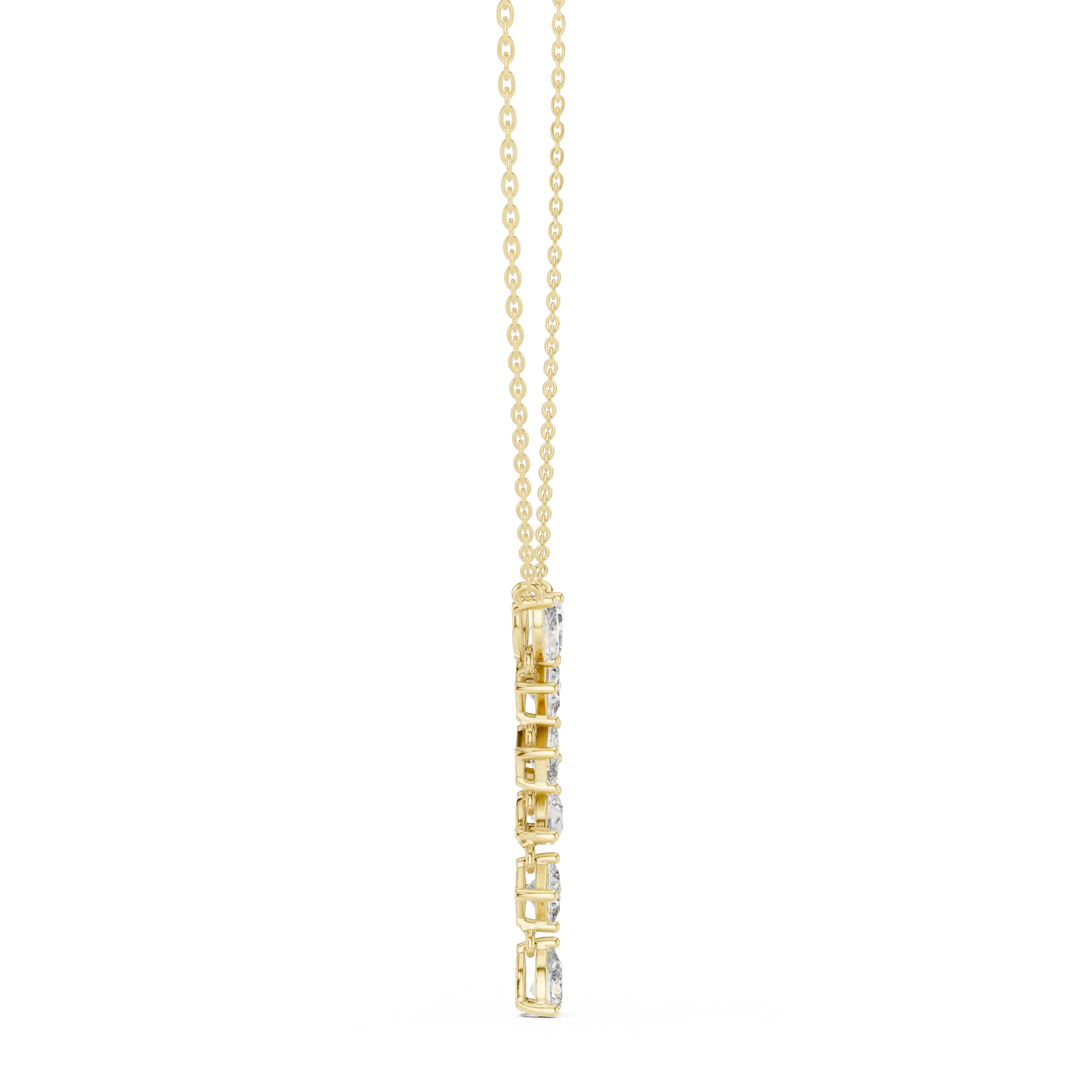 Front: Emerald Cut Diamond Pendant with Bezel Setting in 14k Yellow Gold - Lab Grown - Driona Jewels