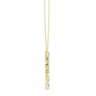Front: Emerald Cut Diamond Pendant with Bezel Setting in 14k Yellow Gold - Lab Grown - Driona Jewels