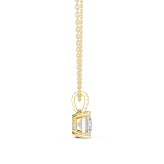 Sparkle-shot: Emerald Cut Diamond Pendant with Prong Setting in 14k Yellow Gold - Lab Grown - Driona Jewels