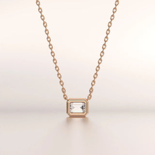 pendant emerald diamond rose gold 14k front