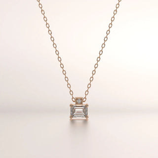 pendant emerald diamond rose gold 18k front