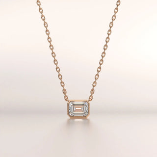 pendant emerald diamond rose gold 18k front