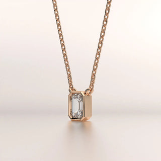 pendant emerald diamond rose gold 18k front