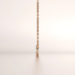 pendant flower diamond rose gold 14k side profile