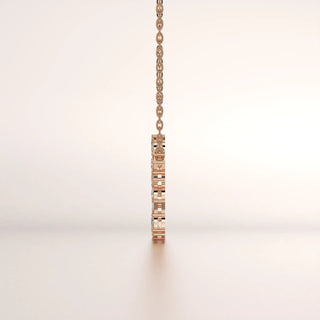 pendant geometric diamond rose gold 14k side profile