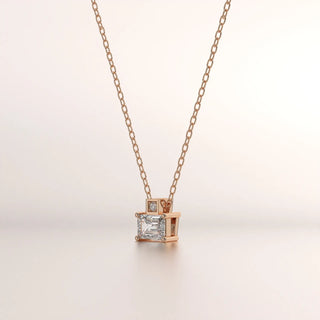 pendant geometric diamond rose gold 18k front