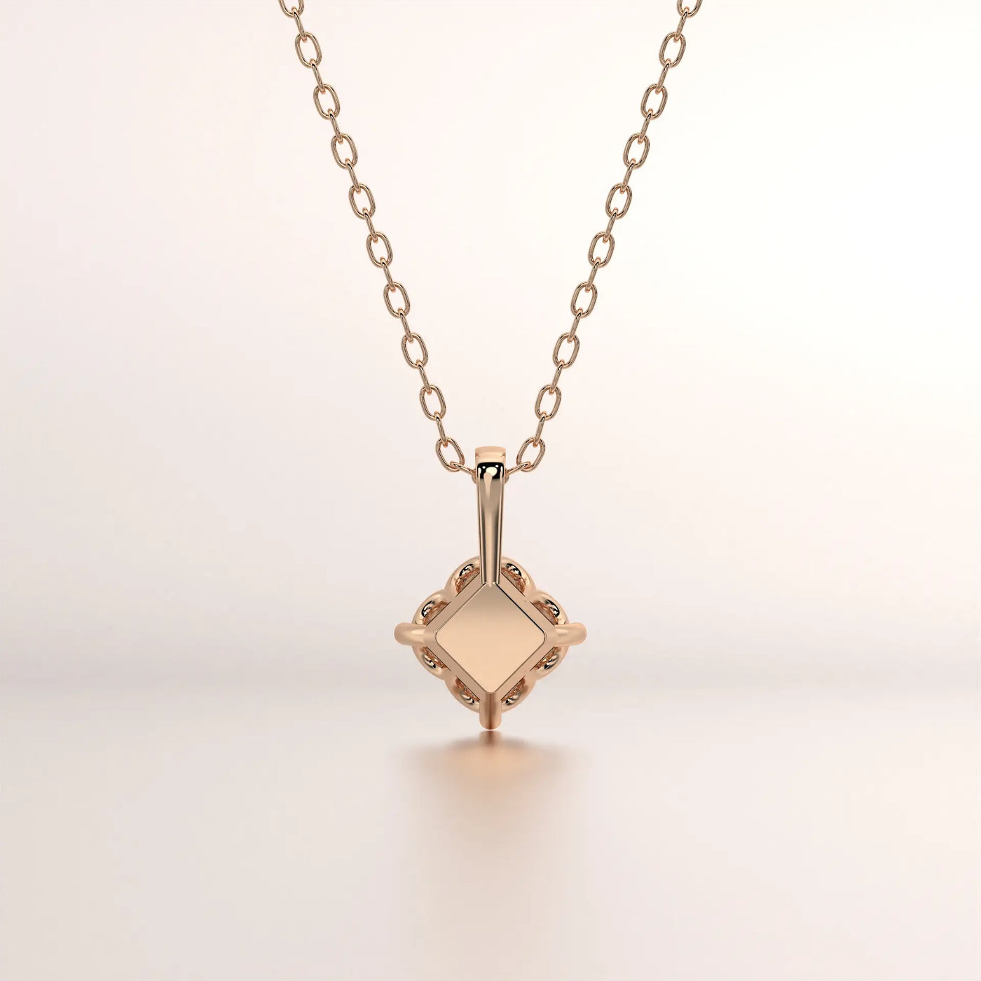 pendant geometric diamond rose gold 18k front