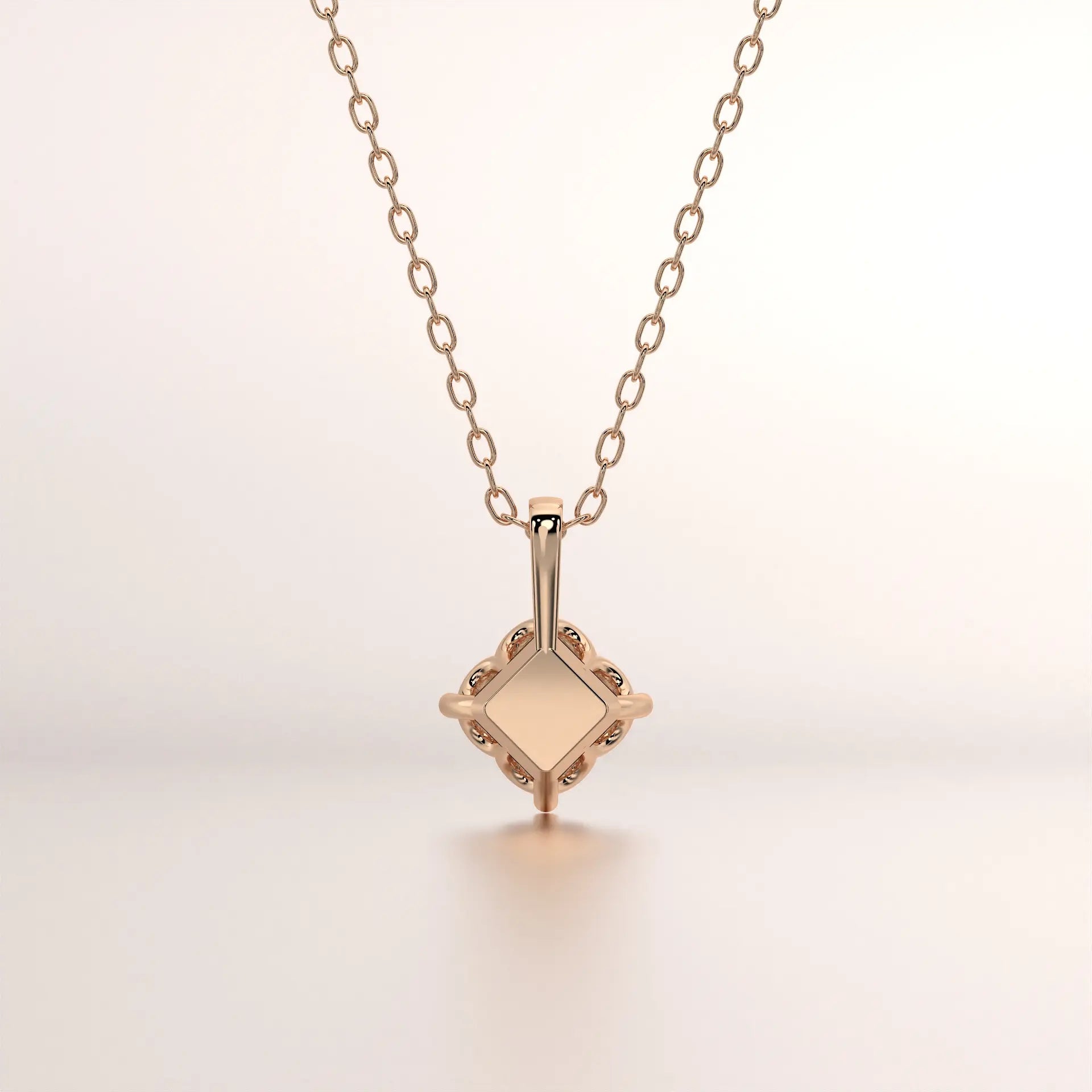pendant geometric diamond rose gold 18k front