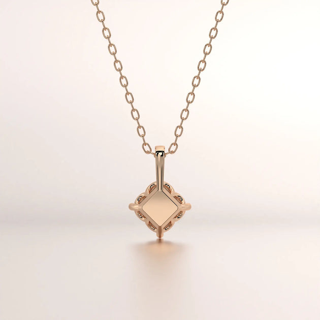 pendant geometric diamond rose gold 18k front