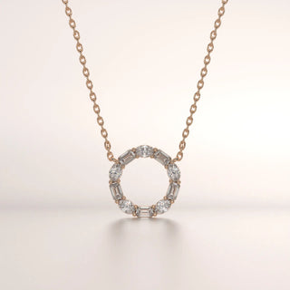 pendant geometric diamond rose gold 18k front
