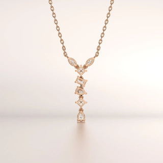 pendant geometric diamond rose gold base front