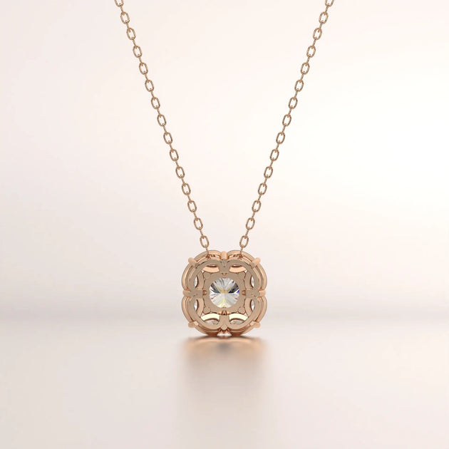 pendant geometric diamond rose gold