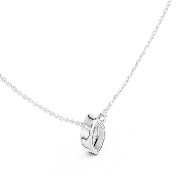 Front-View: Heart Diamond Pendant with Prong Setting in 925 Silver - Lab Grown - Driona Jewels