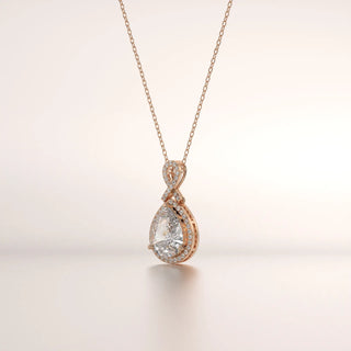 pendant infinity diamond rose gold 18k front