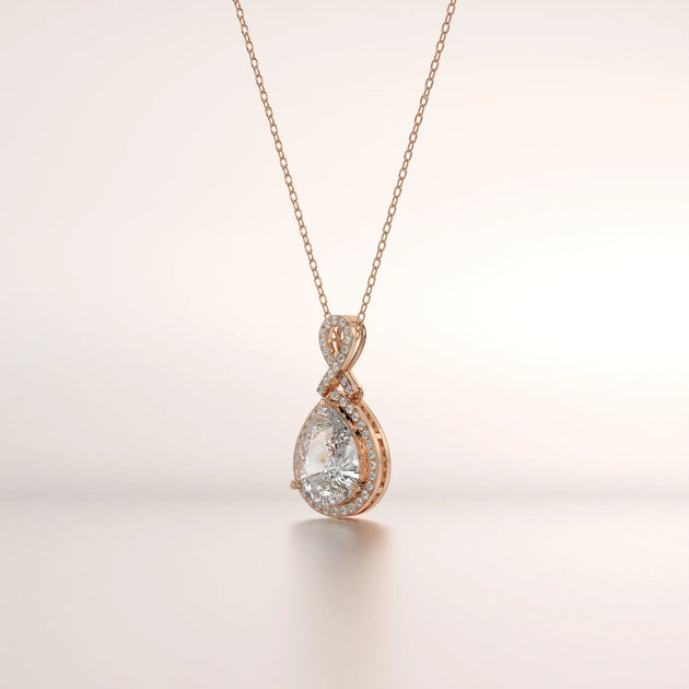 pendant infinity diamond rose gold 18k front